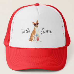 Summer Basenji Trucker Hat Pet