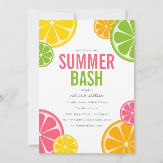 Summer Bash | Uitnodiging zomerpartij (Voorkant)