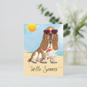 Summer Basset Hond Briefkaart (Staand voorkant)