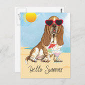 Summer Basset Hond Briefkaart (Voorkant / Achterkant)