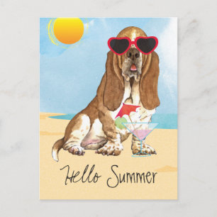 Summer Basset Hond Briefkaart