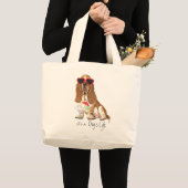 Summer Basset Hond Grote Tote Bag (Voorkant (product))
