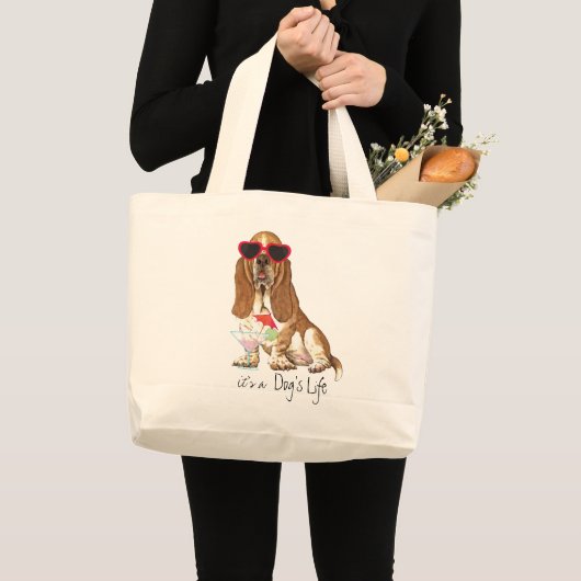 Summer Basset Hond Grote Tote Bag (Voorkant (product))