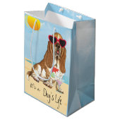 Summer Basset Hond Medium Cadeauzakje (Voorkant Gekanteld)