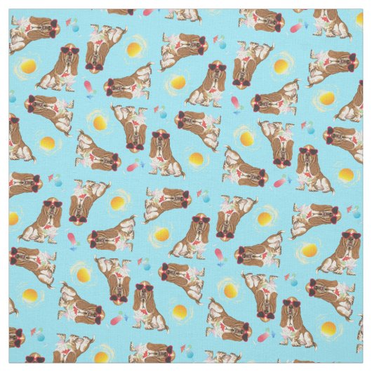 Summer Basset Hond Stof (Swatch)