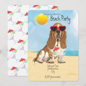 Summer Basset Hound Beach Party uitnodiging (Voorkant / Achterkant)