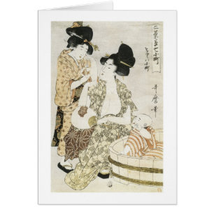 Summer Bath, Utamaro, 1800