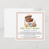 Summer BBQ & Beer Party Invitation – Backyard Cook Feestdagenkaart (Voorkant / Achterkant)