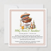 Summer BBQ & Beer Party Invitation – Backyard Cook Feestdagenkaart (Voorkant)