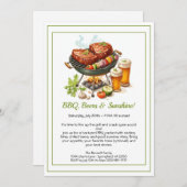 Summer BBQ & Beer Party Invitation – Backyard Cook Kaart (Voorkant / Achterkant)