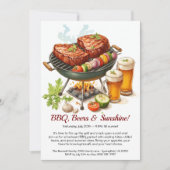 Summer BBQ & Beer Party Invitation – Backyard Cook Kaart (Voorkant)