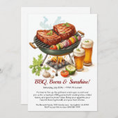 Summer BBQ & Beer Party Invitation – Backyard Cook Kaart (Voorkant / Achterkant)