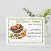 Summer BBQ & Beer Party Invitation – Backyard Cook Kaart (Staand voorkant)