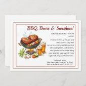 Summer BBQ & Beer Party Invitation – Backyard Cook Kaart (Voorkant / Achterkant)