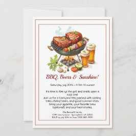 Summer BBQ & Beer Party Invitation – Backyard Cook Kaart
