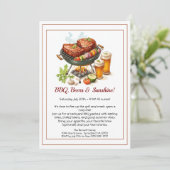 Summer BBQ & Beer Party Invitation – Backyard Cook Kaart (Staand voorkant)