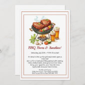 Summer BBQ & Beer Party Invitation – Backyard Cook Kaart (Voorkant / Achterkant)