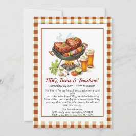 Summer BBQ & Beer Party Invitation – Backyard Cook Kaart