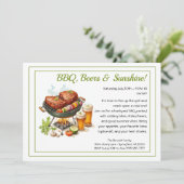 Summer BBQ & Beer Party Invitation – Backyard Cook Kaart (Staand voorkant)