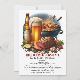 Summer BBQ & Beer Party Invitation – Backyard Cook Kaart