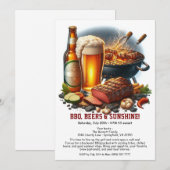 Summer BBQ & Beer Party Invitation – Backyard Cook Kaart (Voorkant / Achterkant)