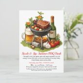 Summer BBQ & Beer Party Invitation  Kaart (Staand voorkant)