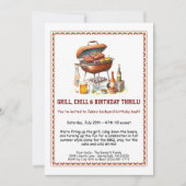 Summer BBQ Birthday Invitation with Beer Backyard  Kaart (Voorkant)