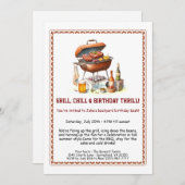 Summer BBQ Birthday Invitation with Beer Backyard  Kaart (Voorkant / Achterkant)