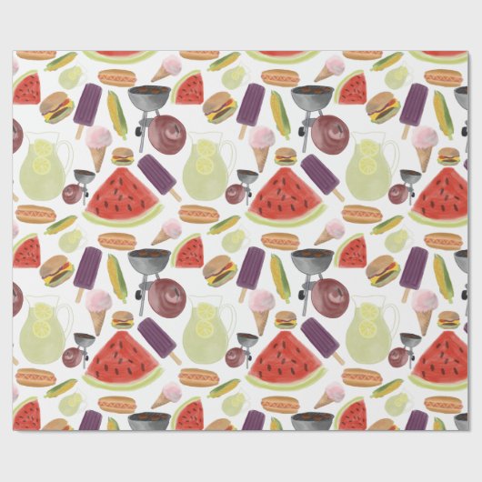 Summer BBQ Cadeaupapier (Vlak)