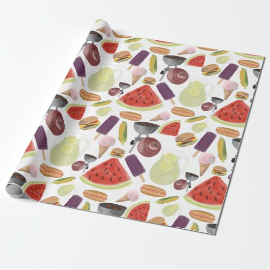 Summer BBQ Cadeaupapier (Uitgerold)