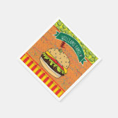 Summer BBQ Cheeseburger Voeg naam toe Servetten (Hoek)
