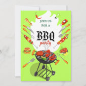 Summer BBQ Cookout Grilling Outdoor Party Invitati Kaart (Voorkant)