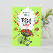 Summer BBQ Cookout Grilling Outdoor Party Invitati Kaart (Staand voorkant)