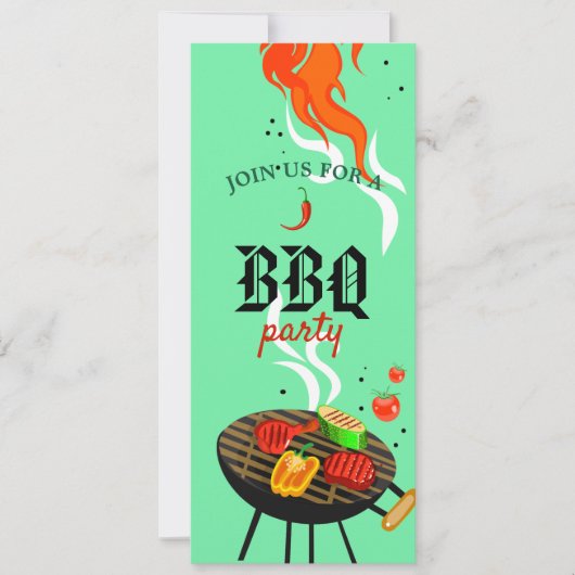 Summer BBQ Cookout Grilling Outdoorpartij Kaart (Voorkant)