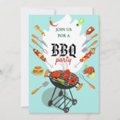 Summer BBQ Cookout Grilling Outdoorpartij Kaart (Voorkant)