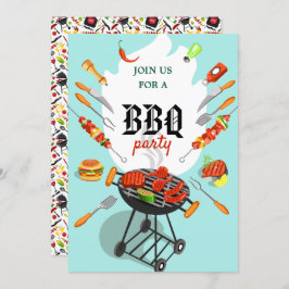Summer BBQ Cookout Grilling Outdoorpartij Kaart