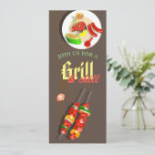 Summer BBQ Cookout Grilling Outdoorpartij Kaart (Staand voorkant)