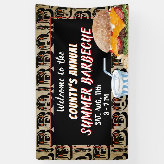 Summer BBQ Cookout Spandoek (Verticaal)