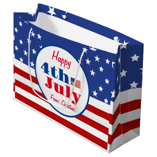 Summer BBQ Family Reunion 4 juli Custom Groot Cadeauzakje (Voorkant Gekanteld)