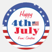 Summer BBQ Family Reunion 4 juli Custom Ronde Sticker (Voorkant)