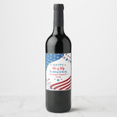 Summer BBQ Family Reunion 4 juli Custom Wijn Etiket (Voorkant)