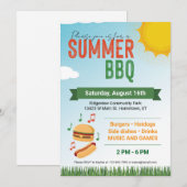 Summer BBQ Flat Holiday Card Feestdagenkaart (Voorkant / Achterkant)