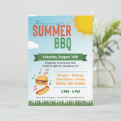 Summer BBQ Flat Holiday Card Feestdagenkaart (Staand voorkant)