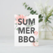 SUMMER BBQ  florale suspensie Briefkaart (Staand voorkant)