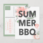 SUMMER BBQ  florale suspensie Briefkaart (Voorkant / Achterkant)