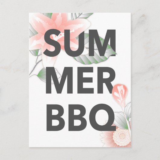 SUMMER BBQ  florale suspensie Briefkaart (Voorkant)
