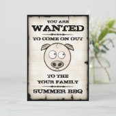 Summer BBQ Gezochte Uitnodigingen (Staand voorkant)