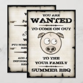 Summer BBQ Gezochte Uitnodigingen (Voorkant / Achterkant)