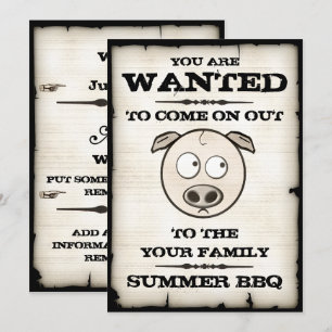 Summer BBQ Gezochte Uitnodigingen