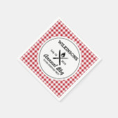 Summer BBQ Grill Cookout Reunion Red Gingham Check Servetten (Hoek)